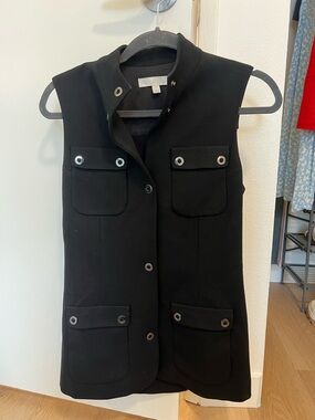 Etcetera Black Sleeveless Pocket Vest